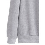 Grey Cartoon Dog Head Long Sleeves Sweatshirt
