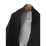 Black Batwing Style Sleeves Fringe Hem Poncho Sweater Cardigan