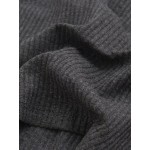 Grey Deep Low V Neck Crop Sweater Knitwear