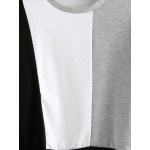 Black White Grey Long Sleeves Cropped Sweatshirt