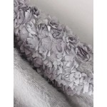 Grey Flower Floral Pattern Drop Shoulder Sweater