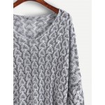 Grey Pattern Long Sleeves Sweater