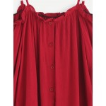 Burgundy Red Cold Shoulder Sleeveless Shirt Top