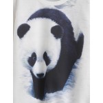 White Giant Panda Print Long Sleeves Sweatshirt