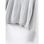Grey Round Neck Bell Sleeves Loose Sweater