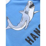 Blue White Hangry Shark Long Sleeves Sweatshirt