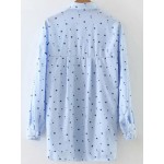 Blue Star Long Sleeves Blouse Shirt Top 