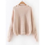 Pink  V Neck Zipper Long Sleeves Winter Sweater