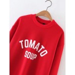 Red Tomato Soup Long Sleeves Crew Neck Sweatshirt