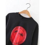 Black Red Strawberry Can't Buy Happiness Long Sleeves Sweatshirt