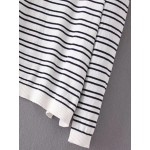 White Black Stripes Elbow Patch Sweater Knitwear