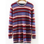 Colorful Lines Striped Round Neck Loose Sweater
