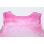 Pink Sea Shore Beach Sunset Sleeveless T Shirt Cami Tank Top