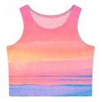 Pink Sun Set Dawn Sleeveless T Shirt Cami Tank Top