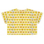 White Whatsapp Yellow Heads Emoji Cropped Short Sleeves T Shirt Top 