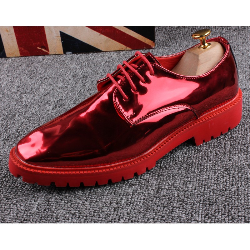 Men’s Patent Leather Oxfords | Stylish | Just Men’s Shoes Red / 15 Just Men's Shoes