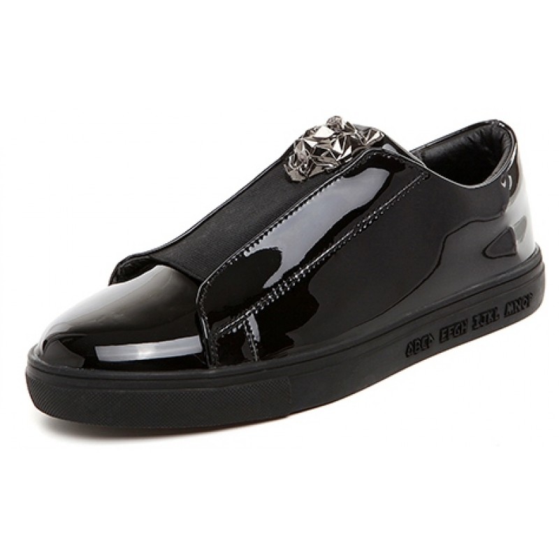 black shiny sneakers
