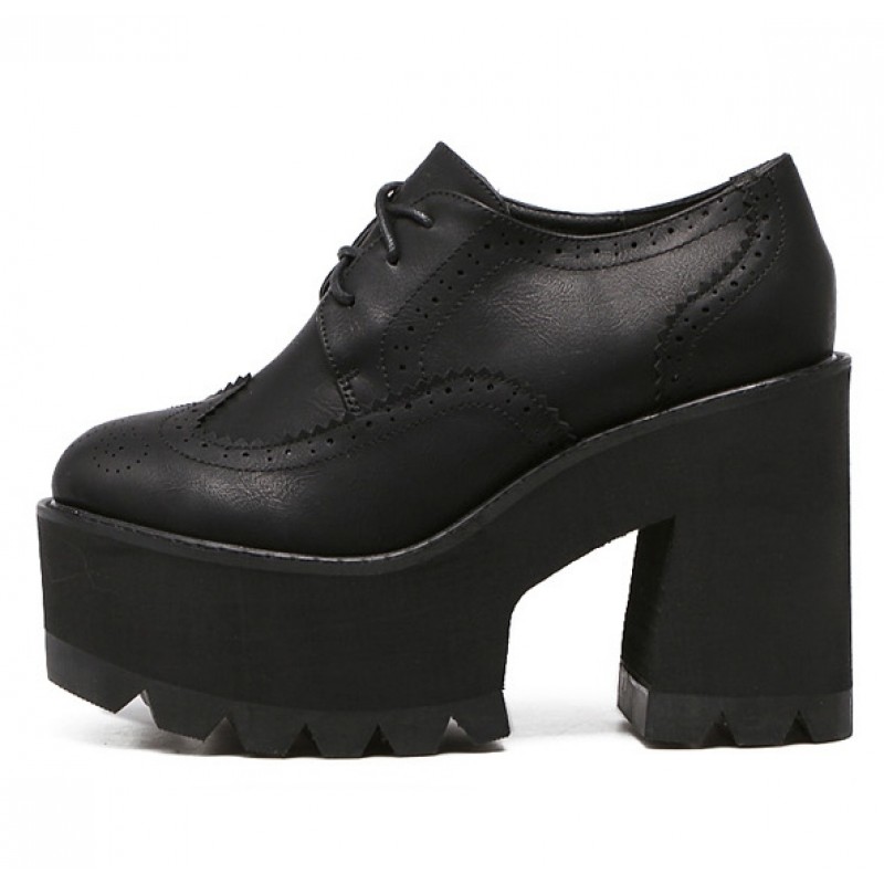 black heeled oxford shoes