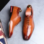 Brown Lace Up Dapperman Oxfords Business Mens Loafers Flats Dress Shoes