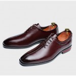 Burgundy Lace Up Dapperman Oxfords Business Mens Loafers Flats Dress Shoes