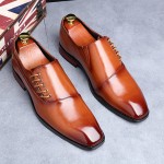 Brown Side Lace Dapperman Oxfords Business Mens Loafers Flats Dress Shoes