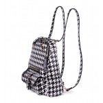 Black White Houndstooth Checkers Gothic Punk Rock Backpack