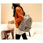 Black White Houndstooth Checkers Gothic Punk Rock Funky Backpack
