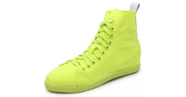 neon wedge sneakers