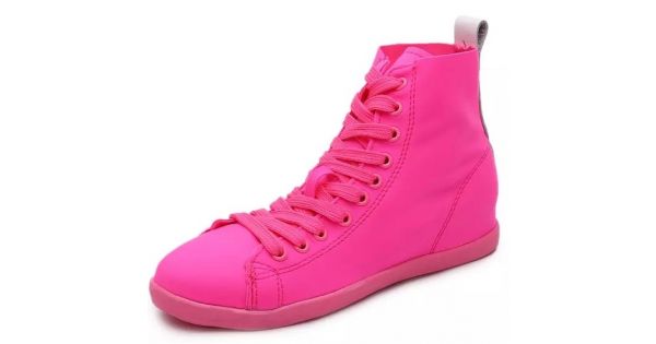 pink wedges sneakers