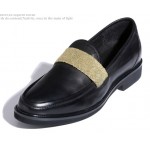Black Leather Strap Platforms Mens Cleated Sole Oxfords Loafers Dress Shoes