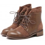 Brown Vintage Combat Military Boots Shoes 