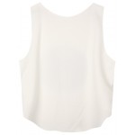 White Volume Up Cropped Sleeveless T Shirt Cami Tank Top 