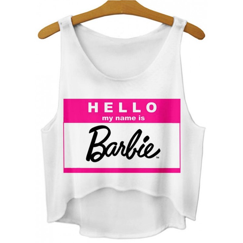 hello My Name is Sleeveless T Shirt Cami Top