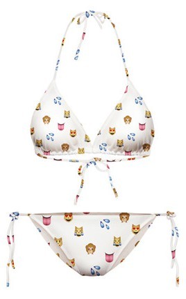 White Whatsapp Emoji Two Piece Sexy Bikini Swimwear