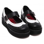 Black White Mary Jane Round Head Lolita Platforms Creepers Shoes