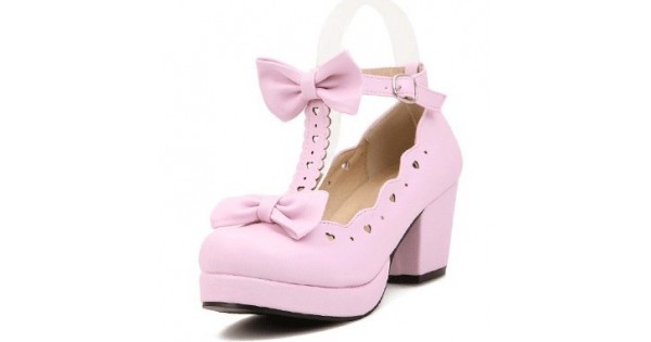 pink platform mary janes