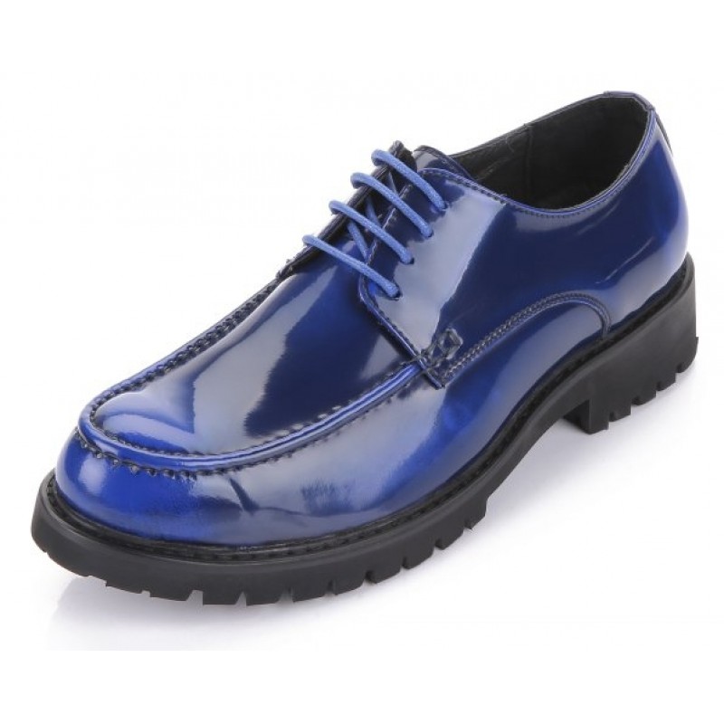 mens blue patent shoes