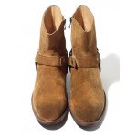 Brown Suede Leather Vintage Pointed Head Mens Boots Bootie Shoes
