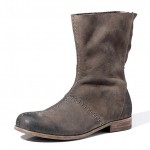 Khaki Suede Leather Vintage Round Head Grunge Mens Boots Bootie Shoes