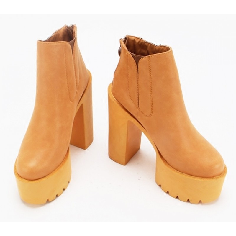 Womens Chunky Platform Ankle Boots Punk High Block Heels Suede