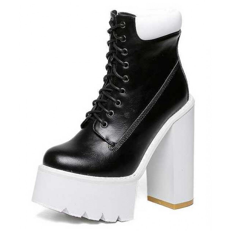 black white high heels