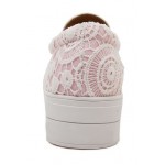 Pink Lace Crochet Casual Sneakers Loafers Flats Shoes