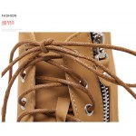 Brown Camel Yellow Peep Toe Punk Rock Lace Up Platforms High Heels Zippers Boots Sandals Shoes