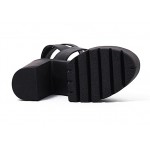 Black Peep Toe Punk Rock Platforms High Heels Ankle Straps Sandals Shoes