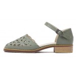 Green Hollow Out Point Head Mary Jane Sandals Flats Shoes
