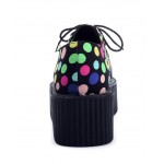Black Colorful Polkadots Dots Balls Lace Up Platforms Creepers Oxfords Shoes
