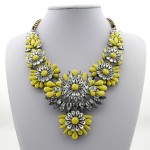 Yellow Crystals Vintage Glamorous Bohemian Ethnic Necklace
