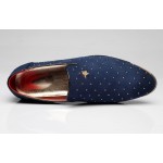 Blue Suede Studs Rivets Mens Oxfords Loafers Business Dress Shoes Flats