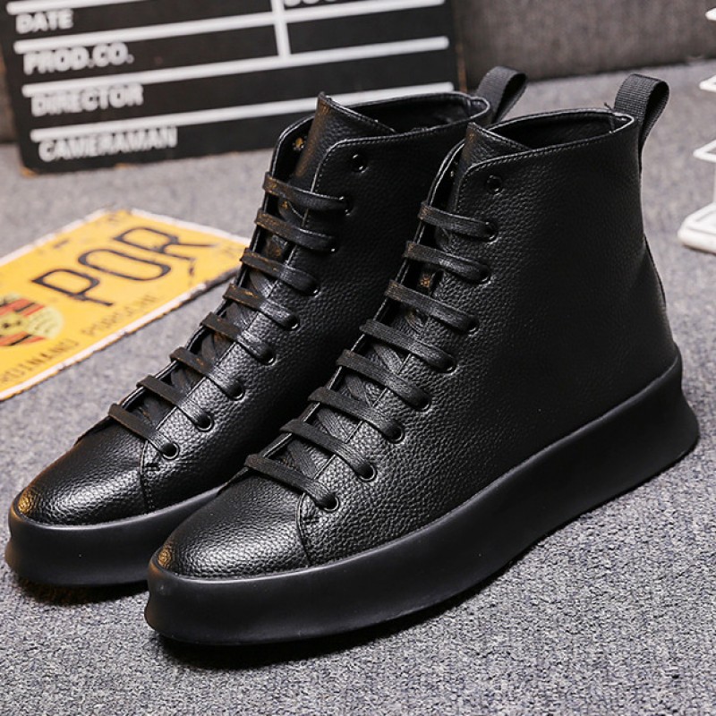 mens black high top casual shoes