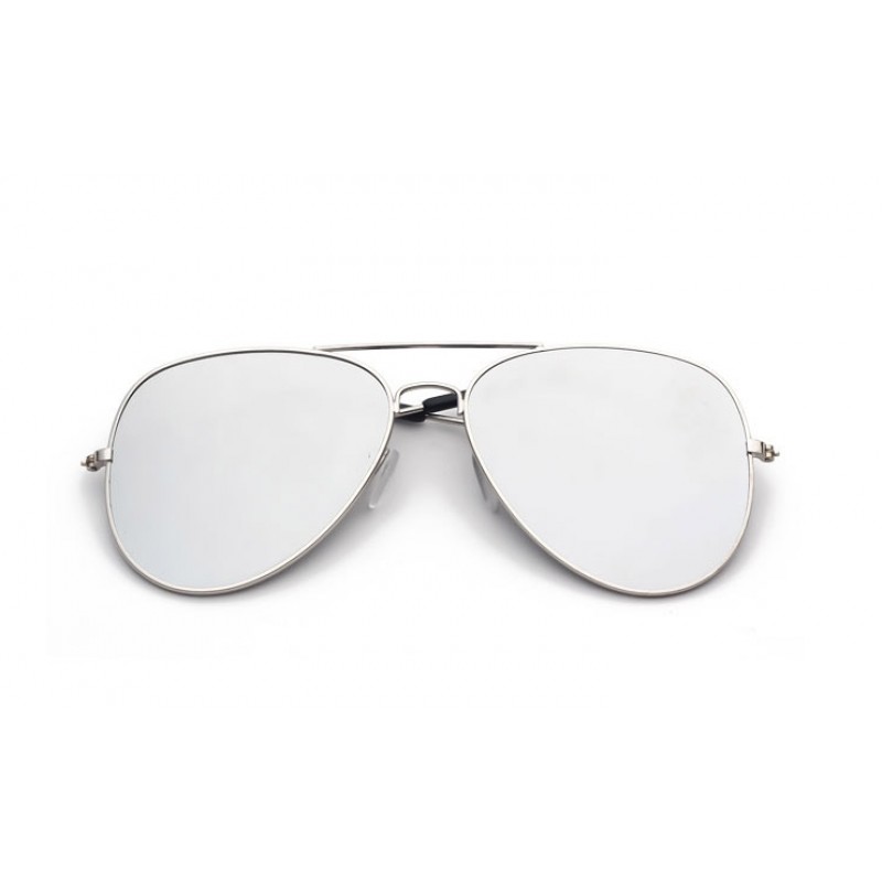 Oversized Aviator Mirror Sunglasses Polarized Rider Vintage Silver Lens